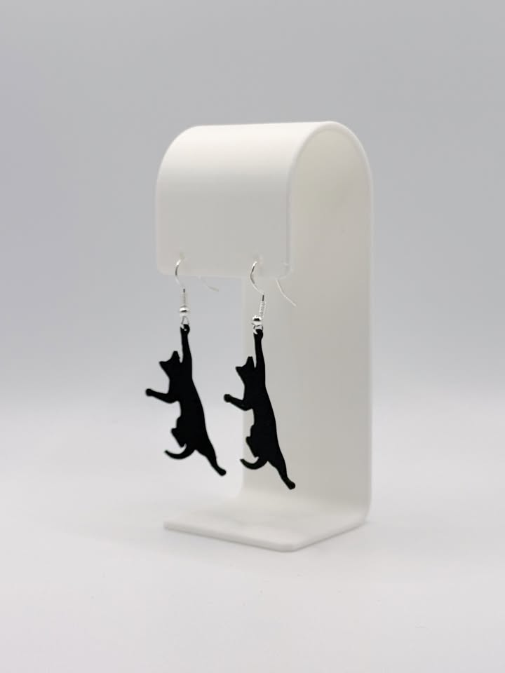 Black cat hanging